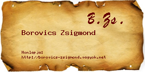 Borovics Zsigmond névjegykártya